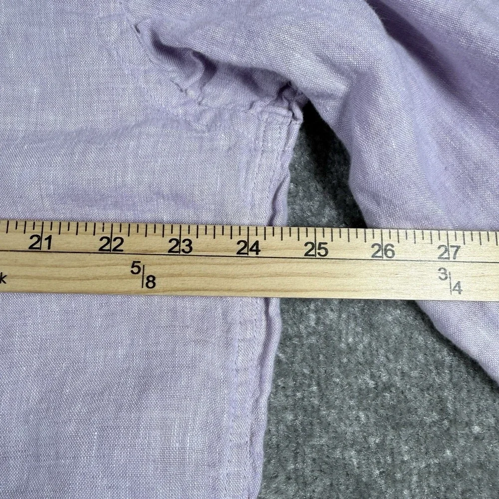 Jos A Bank Reserve Shirt Men's Large Purple Linen Traditional Fit Long Sleeve